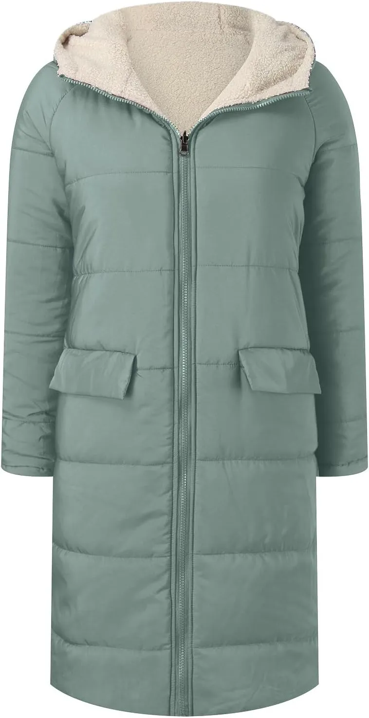 2024 Fleece Windbreaker Jackets Padded Jacket Winter Coat Womens Color Block Puffer Jacket Padded Coat Fluffy Fashion