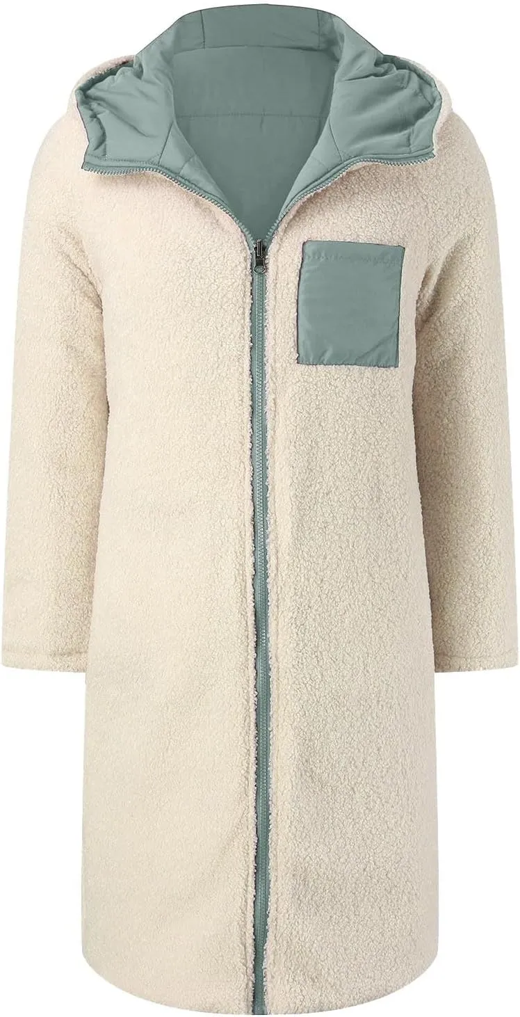 2024 Fleece Windbreaker Jackets Padded Jacket Winter Coat Womens Color Block Puffer Jacket Padded Coat Fluffy Fashion