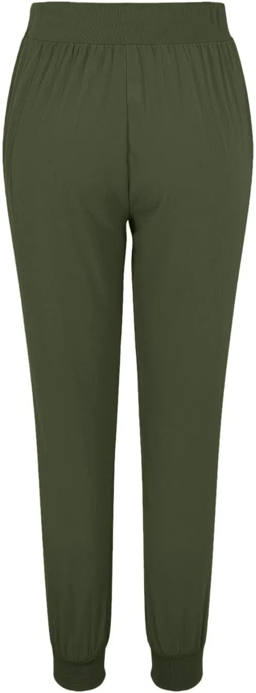 2025 Linen Pants for Women, Plus Size Trendy Solid Color Spring Summer Gauze Casual Elastic Waist Comfy Soft Trousers