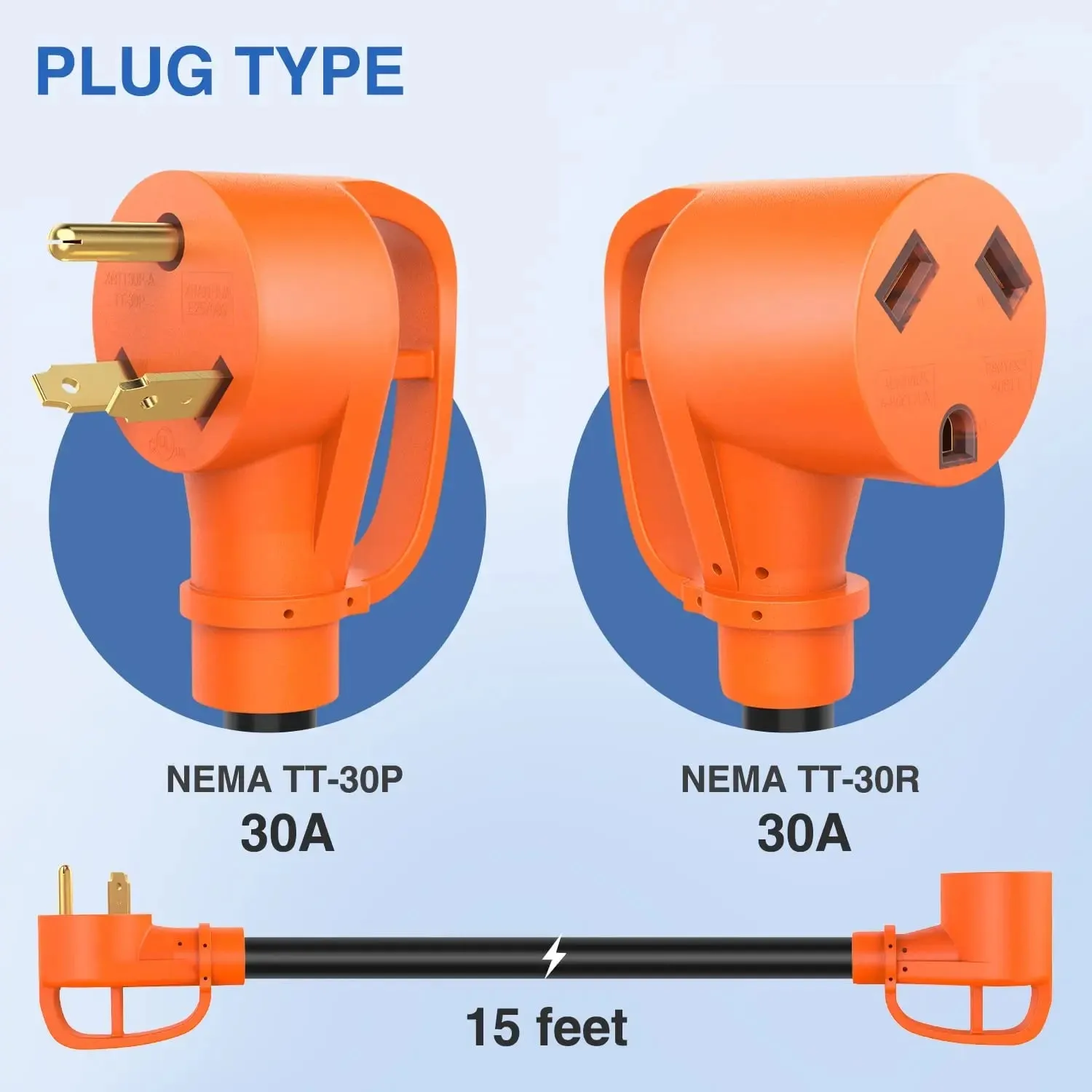 30Amp 15FT RV Extension Cord