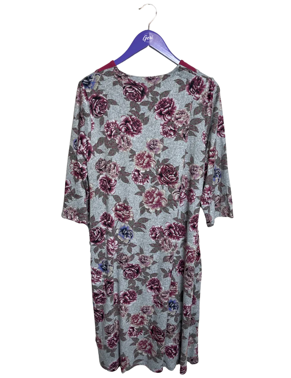 Adaptive Dress with Notched Neckline - Pink Floral
