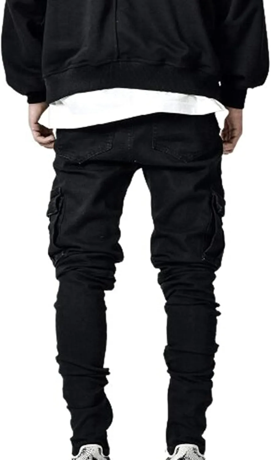 Akklian Mens Slim Fit Jeans Stretch Skinny Denim Pencil Pants Fashion Hip Hop Streetwear Straight Leg Comfort Casual Trousers