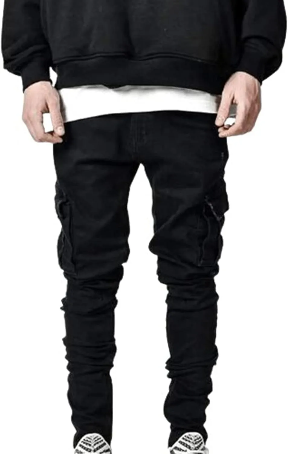 Akklian Mens Slim Fit Jeans Stretch Skinny Denim Pencil Pants Fashion Hip Hop Streetwear Straight Leg Comfort Casual Trousers