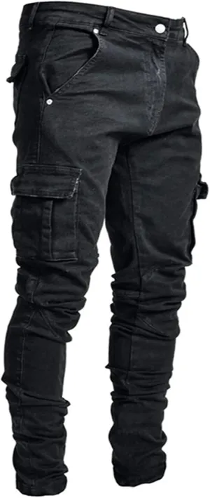 Akklian Mens Slim Fit Jeans Stretch Skinny Denim Pencil Pants Fashion Hip Hop Streetwear Straight Leg Comfort Casual Trousers