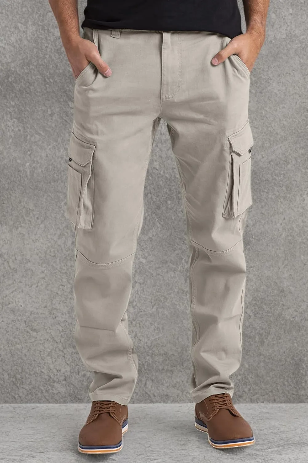 Alamo Casual Cargo Pants for Men - Stretchable, Regular Fit Cargo Work Pants for Men - 6 Pocket Outdoor Mens Work Pants