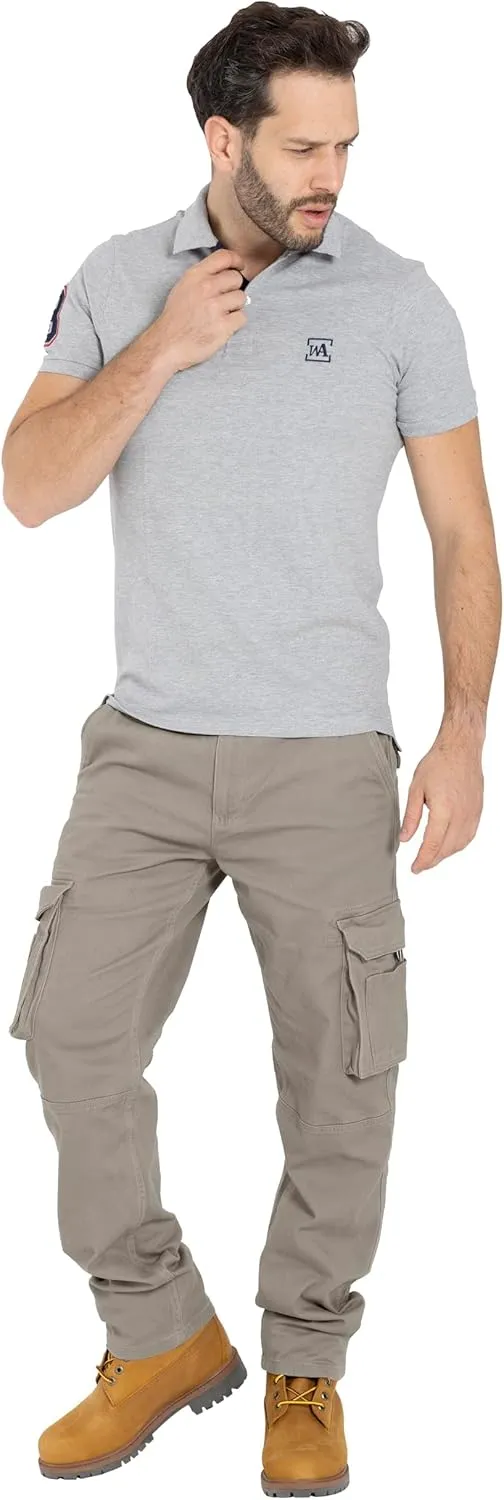 Alamo Casual Cargo Pants for Men - Stretchable, Regular Fit Cargo Work Pants for Men - 6 Pocket Outdoor Mens Work Pants