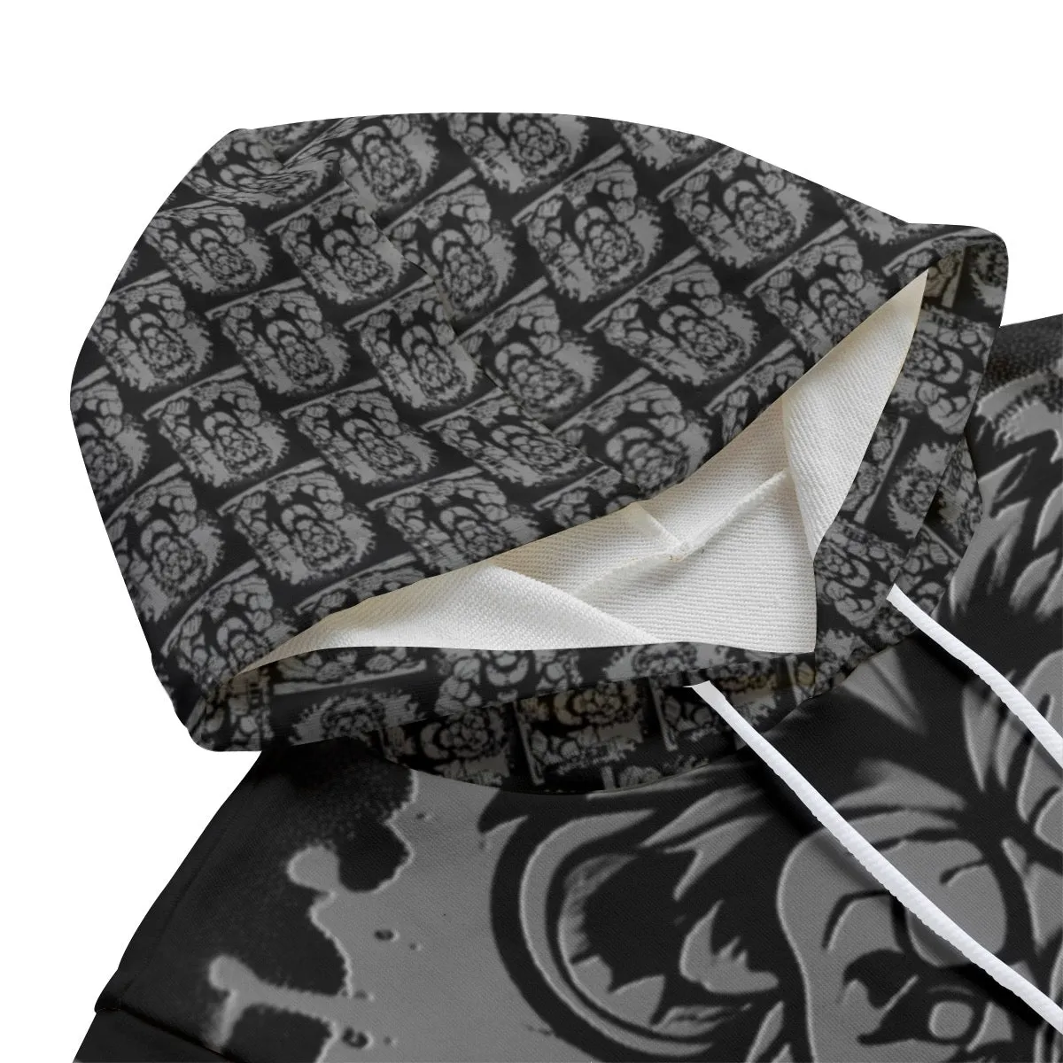 All-Over Print Unisex Hooded Vest | 310GSM Cotton black/grey Leo print