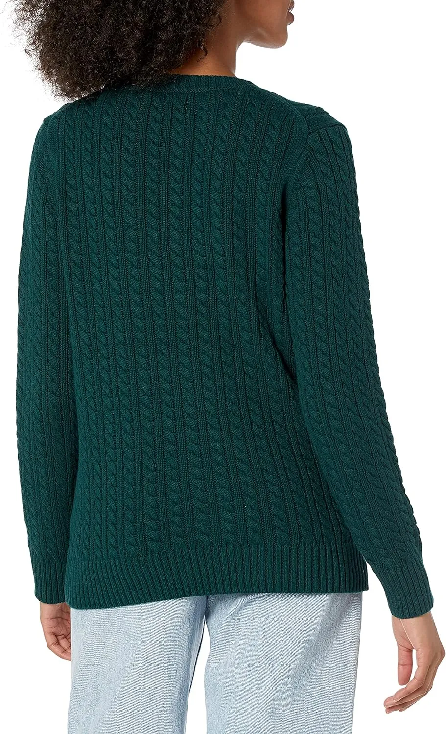 Amazon Essentials Women's Fisherman Cable Long-Sleeve Crewneck Sweater (Available in Plus Size)