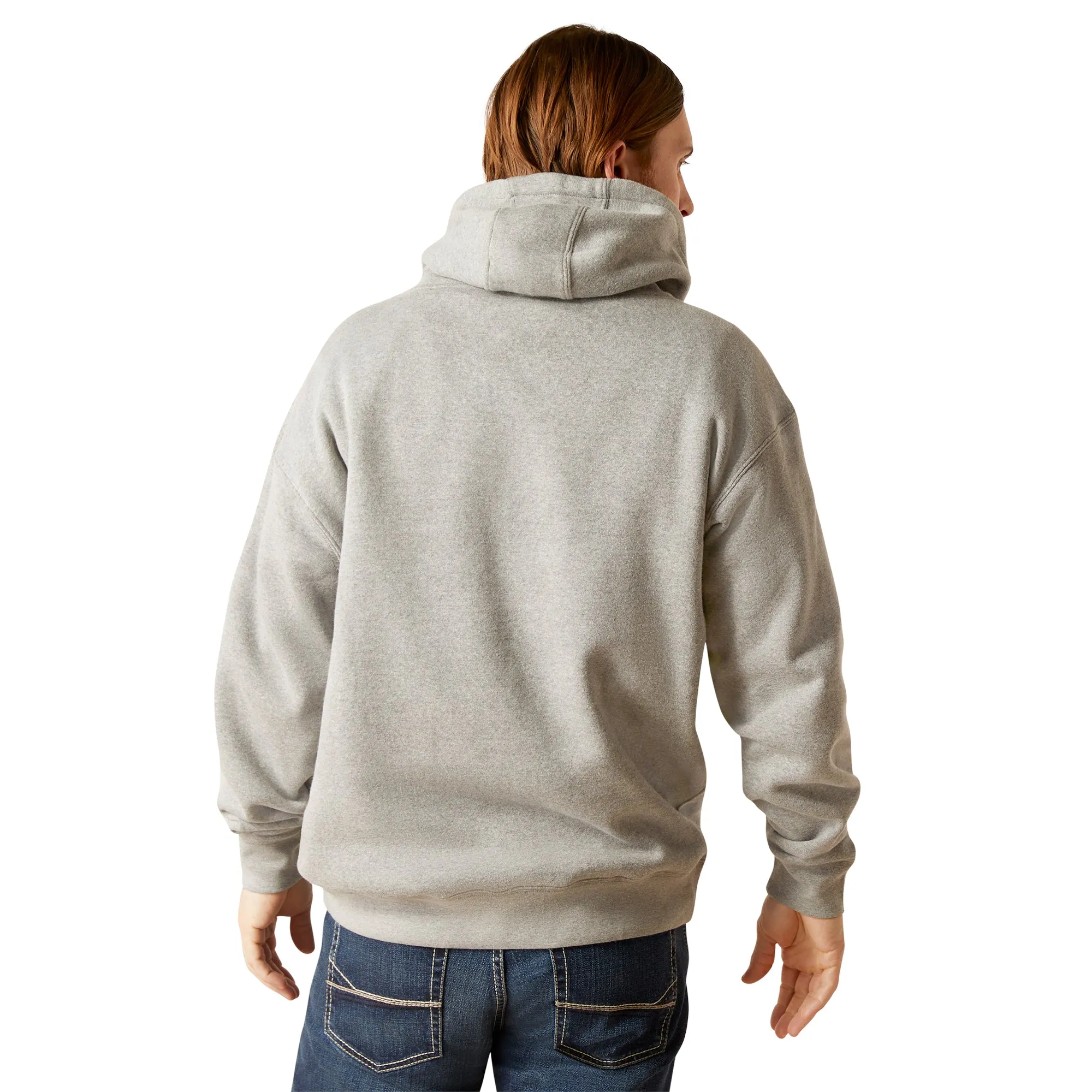 Ariat Men's Hex Horns Light Grey Heather Hoodie 10046651