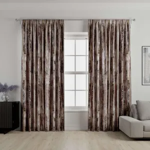Aura Blush Pink Printed Velvet Curtains