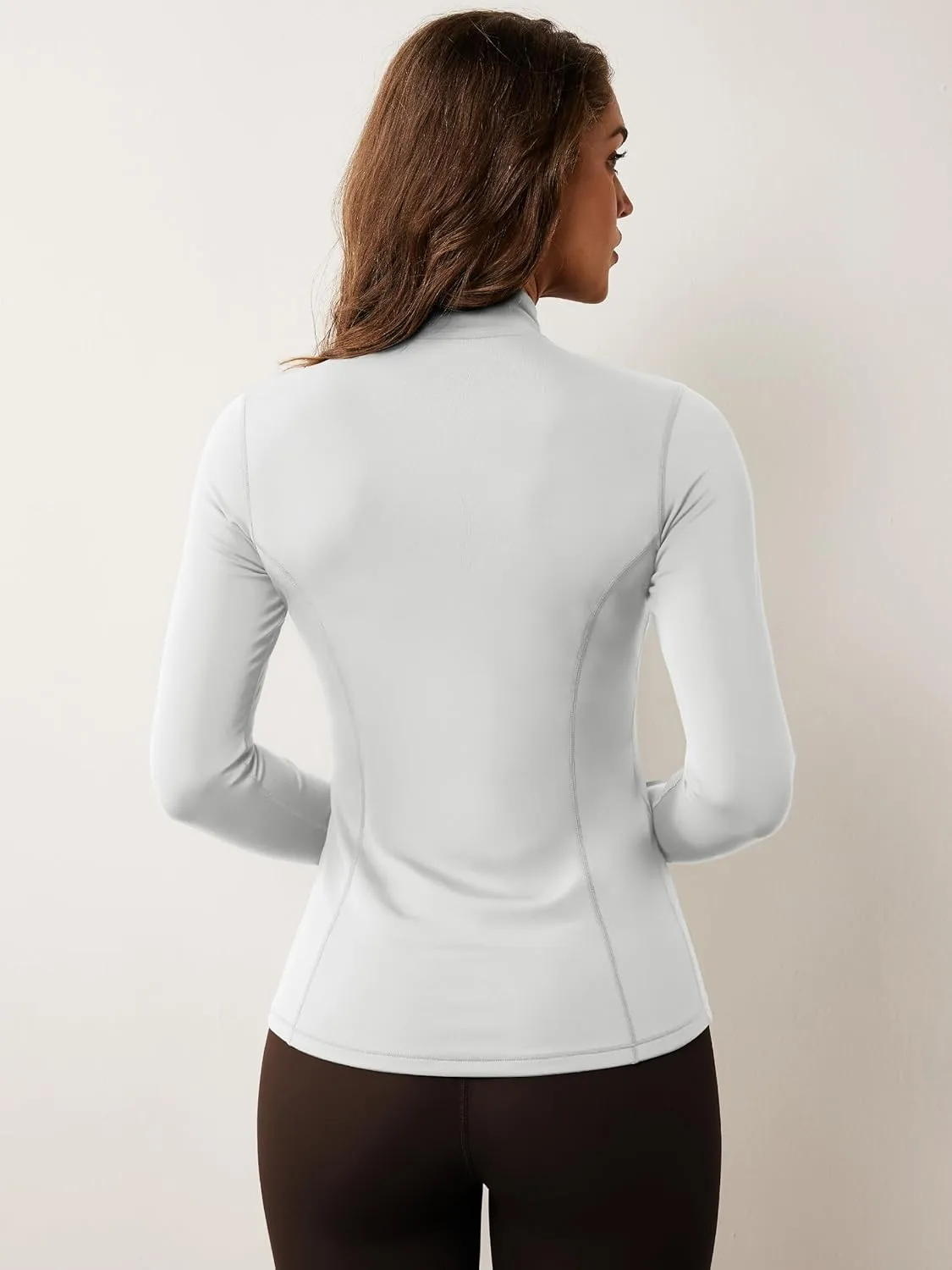 AVGO Womens Workout Jacket Lightweight Zip Up Athletic Running Jackets Long Sleeve Gym Yoga Top with Thumb Holes