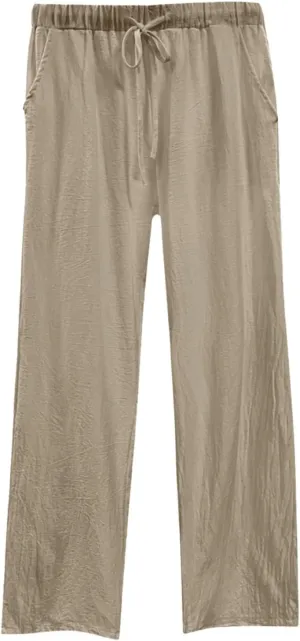 Barrel Pants for Women Winter Nice Business Capris with Pockets Fleece Lined Elastic Waist