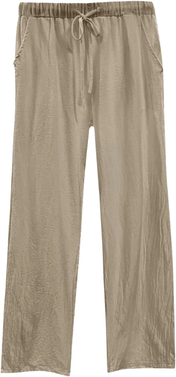Barrel Pants for Women Winter Nice Business Capris with Pockets Fleece Lined Elastic Waist