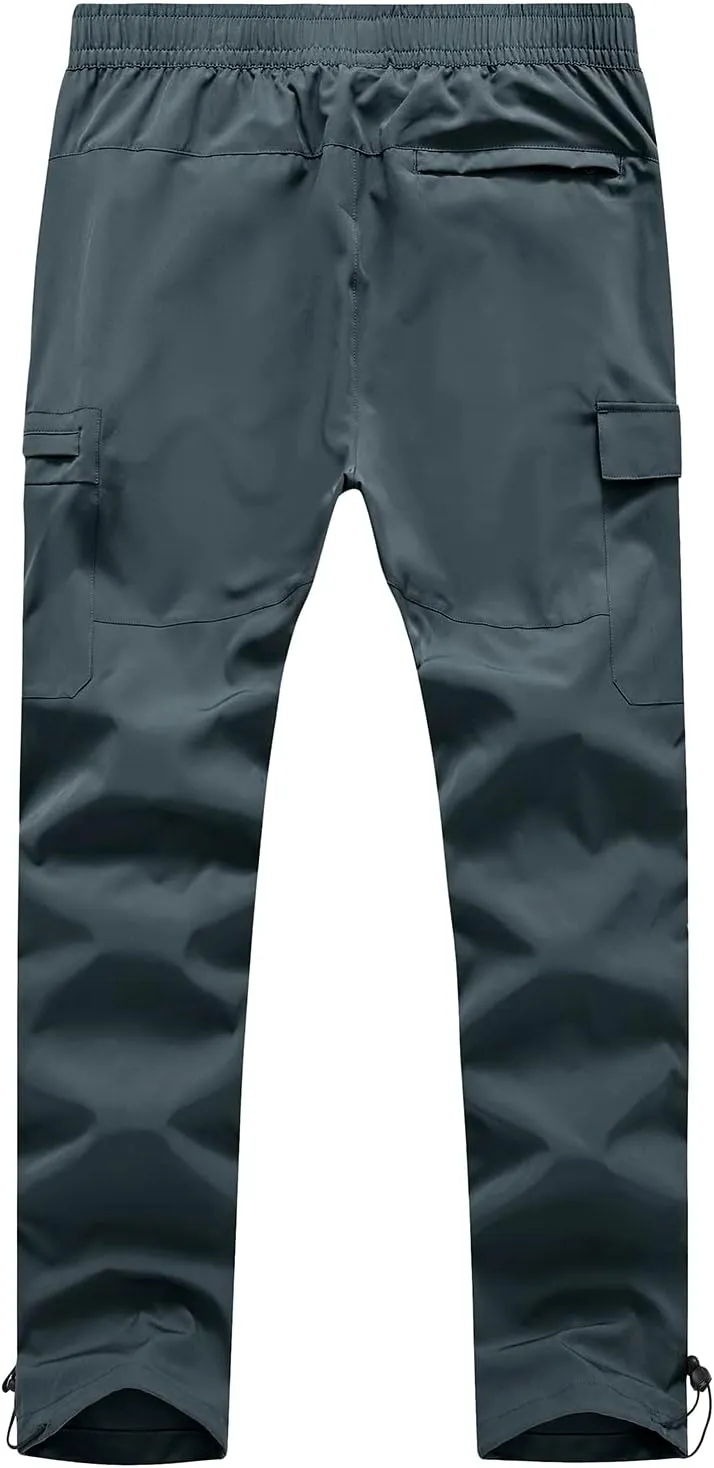 BGOWATU Hiking Pants for Men, Water Resistant Stretch Cargo Pants, Lightweight Quick Dry Outdoor Fishing Pants