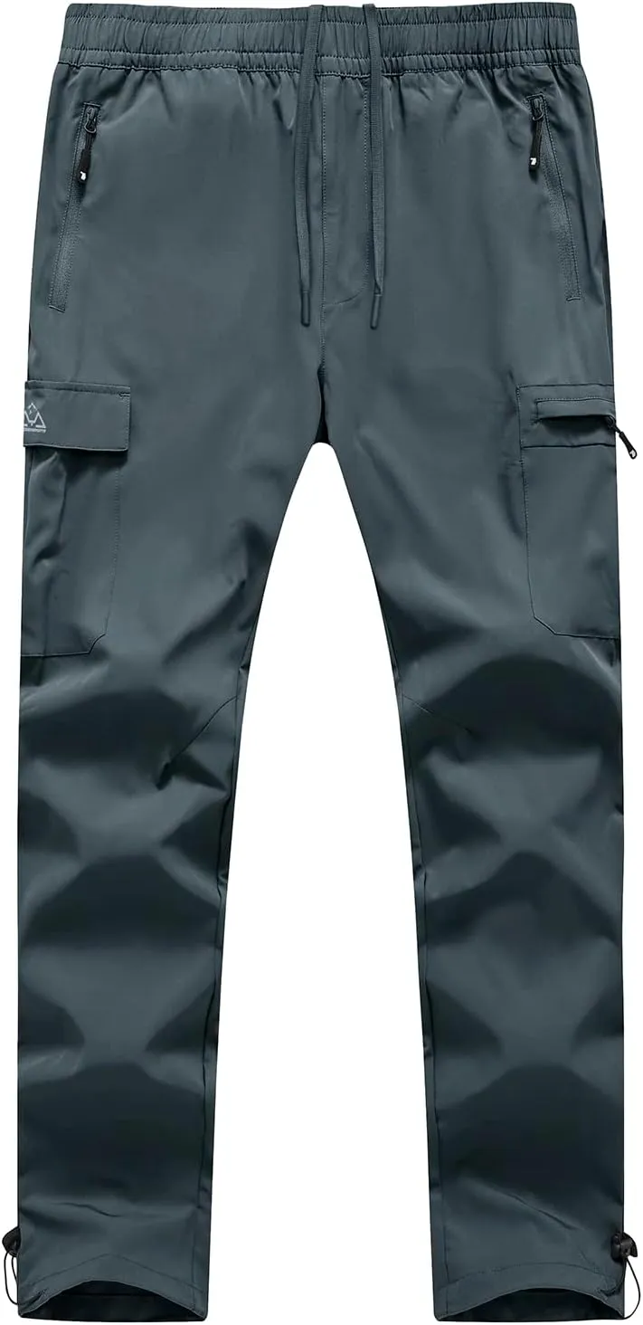 BGOWATU Hiking Pants for Men, Water Resistant Stretch Cargo Pants, Lightweight Quick Dry Outdoor Fishing Pants