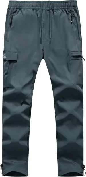 BGOWATU Hiking Pants for Men, Water Resistant Stretch Cargo Pants, Lightweight Quick Dry Outdoor Fishing Pants