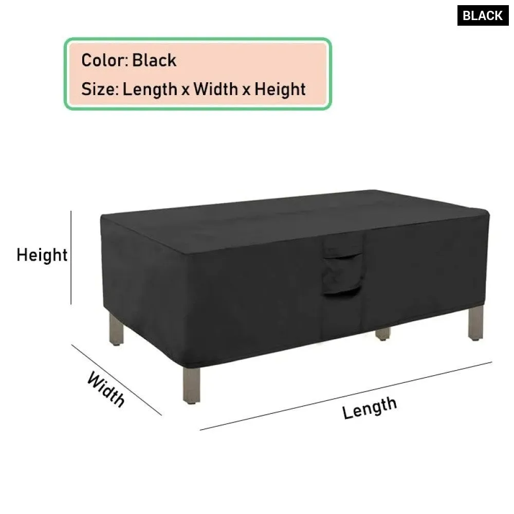 Black 420d Outdoor Waterproof Patio Furniture Cover Extra Large Garden Rain Snow Windproof Anti-uv Cover