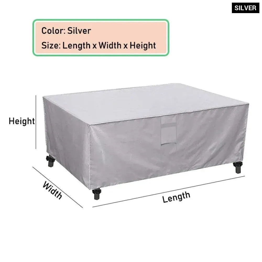 Black 420d Outdoor Waterproof Patio Furniture Cover Extra Large Garden Rain Snow Windproof Anti-uv Cover