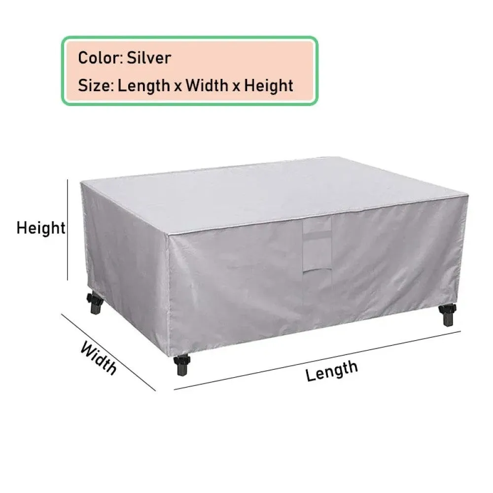 Black 420d Outdoor Waterproof Patio Furniture Cover Extra Large Garden Rain Snow Windproof Anti-uv Cover