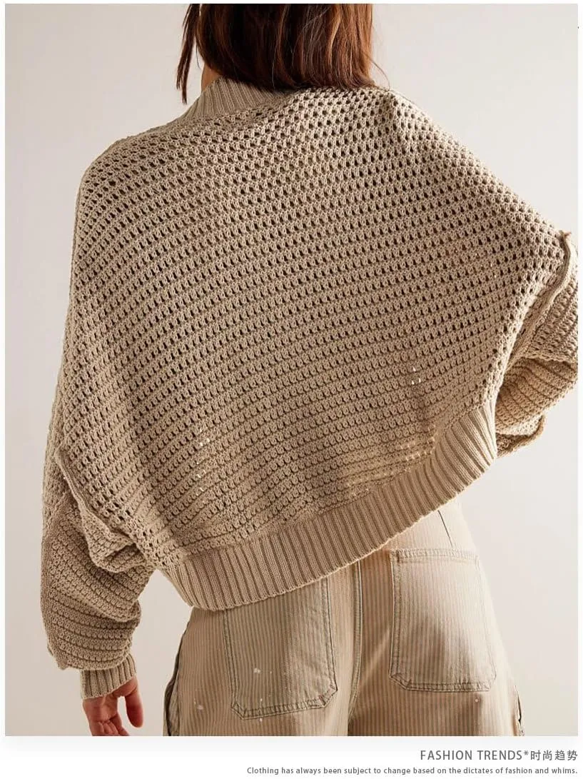 Bolero Shrug Sweater Crochet Knit Cardigan Fall Chunky Batwing Sweater Cardigans Y2k Women Cropped Cardigan