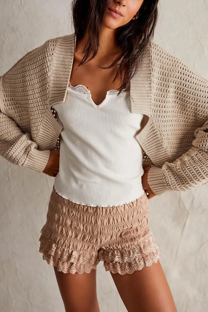 Bolero Shrug Sweater Crochet Knit Cardigan Fall Chunky Batwing Sweater Cardigans Y2k Women Cropped Cardigan