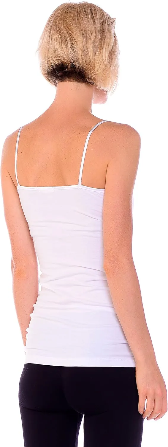 Bozzolo XT1002L Plus Size Adjustable Spaghetti Strap Trim Long Tank Top