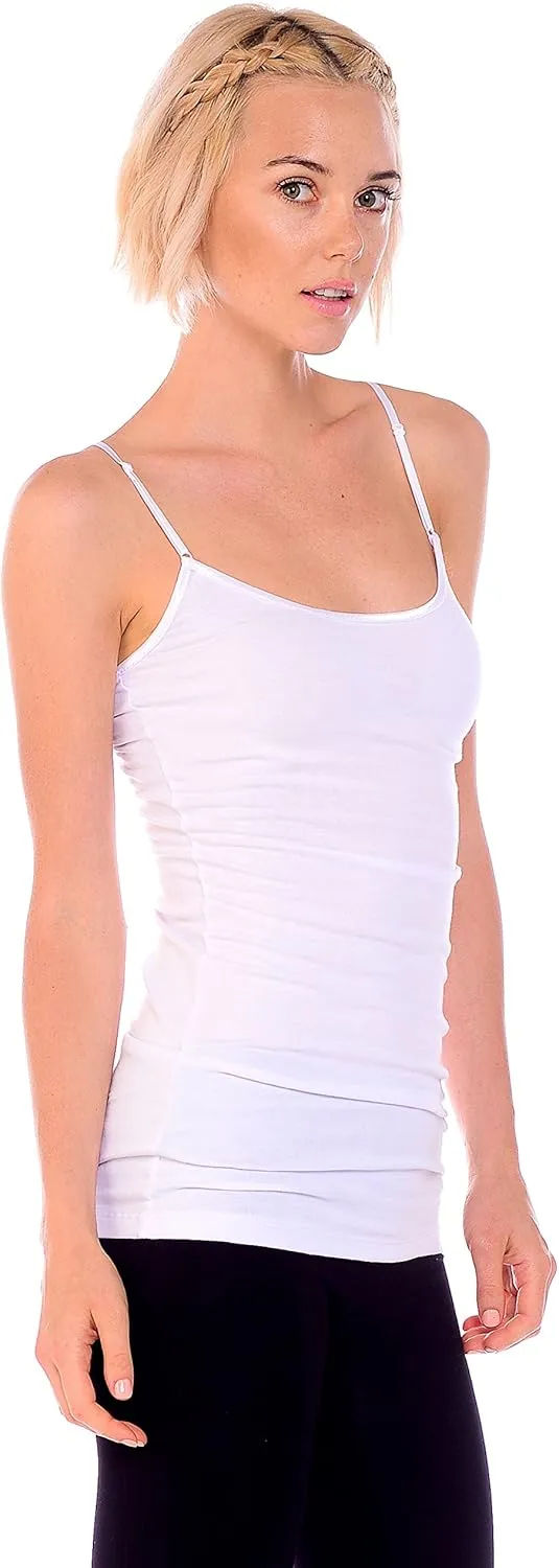 Bozzolo XT1002L Plus Size Adjustable Spaghetti Strap Trim Long Tank Top
