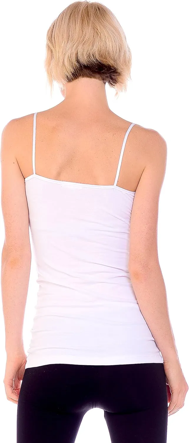 Bozzolo XT1002L Plus Size Adjustable Spaghetti Strap Trim Long Tank Top