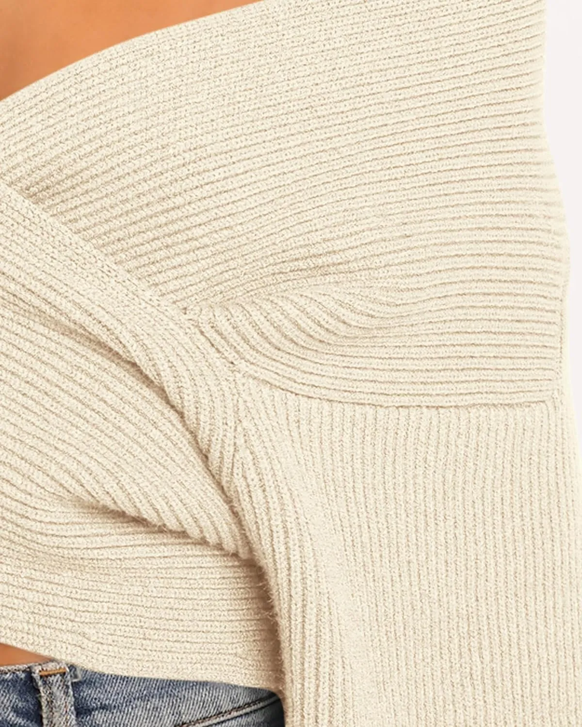 BTFBM Women Casual V Neck Long Sleeve Sweaters Cross Wrap Front Off Shoulder Asymmetric Hem Knitted Crop Solid Pullover