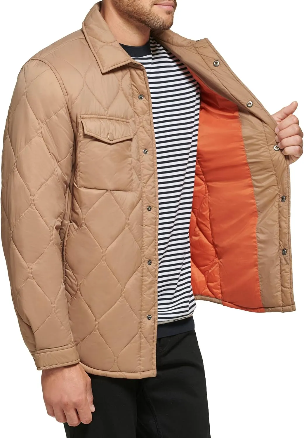 Calvin Klein Men's Diamond Quilted Shirt Jacket