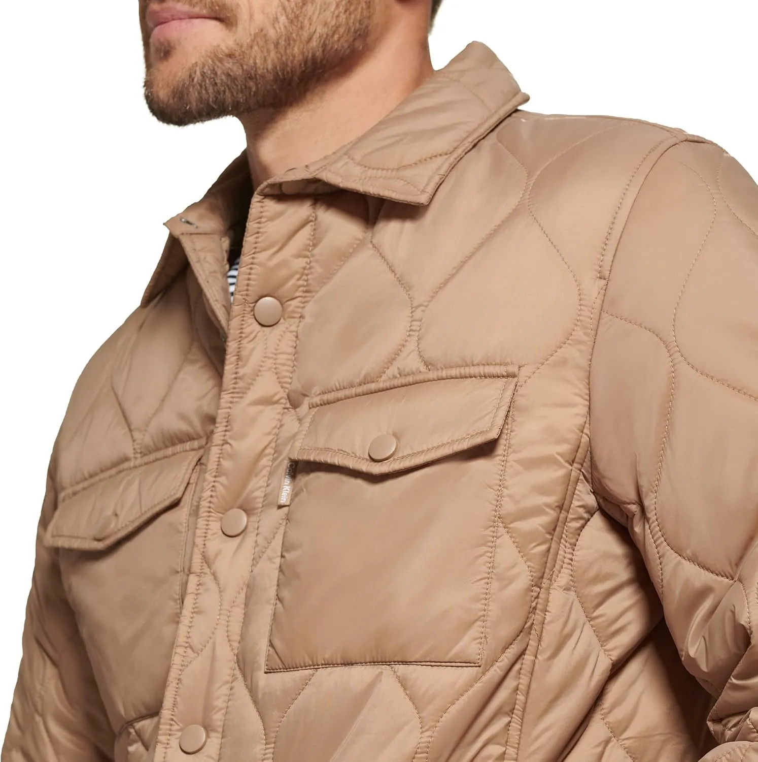 Calvin Klein Men's Diamond Quilted Shirt Jacket