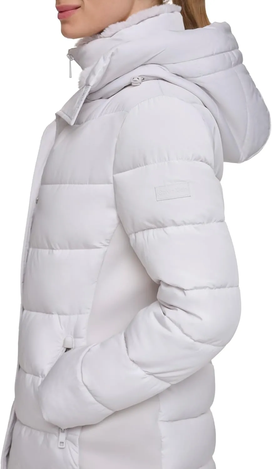 Calvin Klein Women's Long Bib-front Puffer Jacket