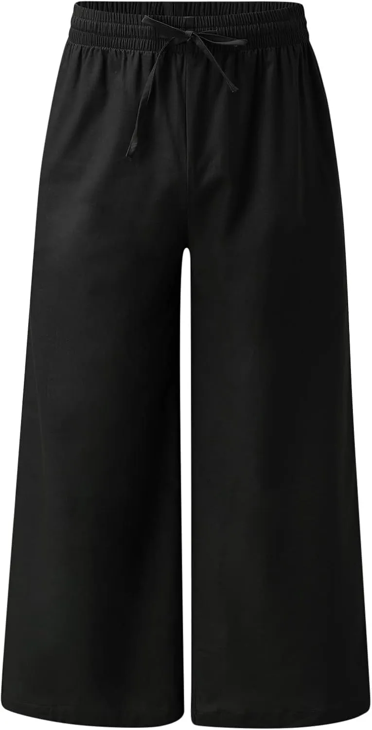 Casual Pants Men Summer Trouser Pants Casual Loose Joggers Lightweight Straight Stretch Sports Pants with Pockets
