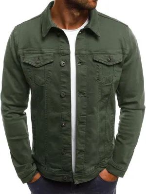 CHARTOU Men's Regular Fit Distressed Long Sleeve Denim Jacket Jean Motor Trucker Coat