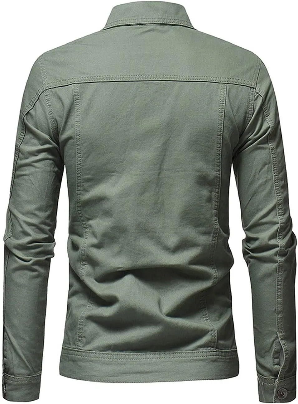 CHARTOU Men's Regular Fit Distressed Long Sleeve Denim Jacket Jean Motor Trucker Coat