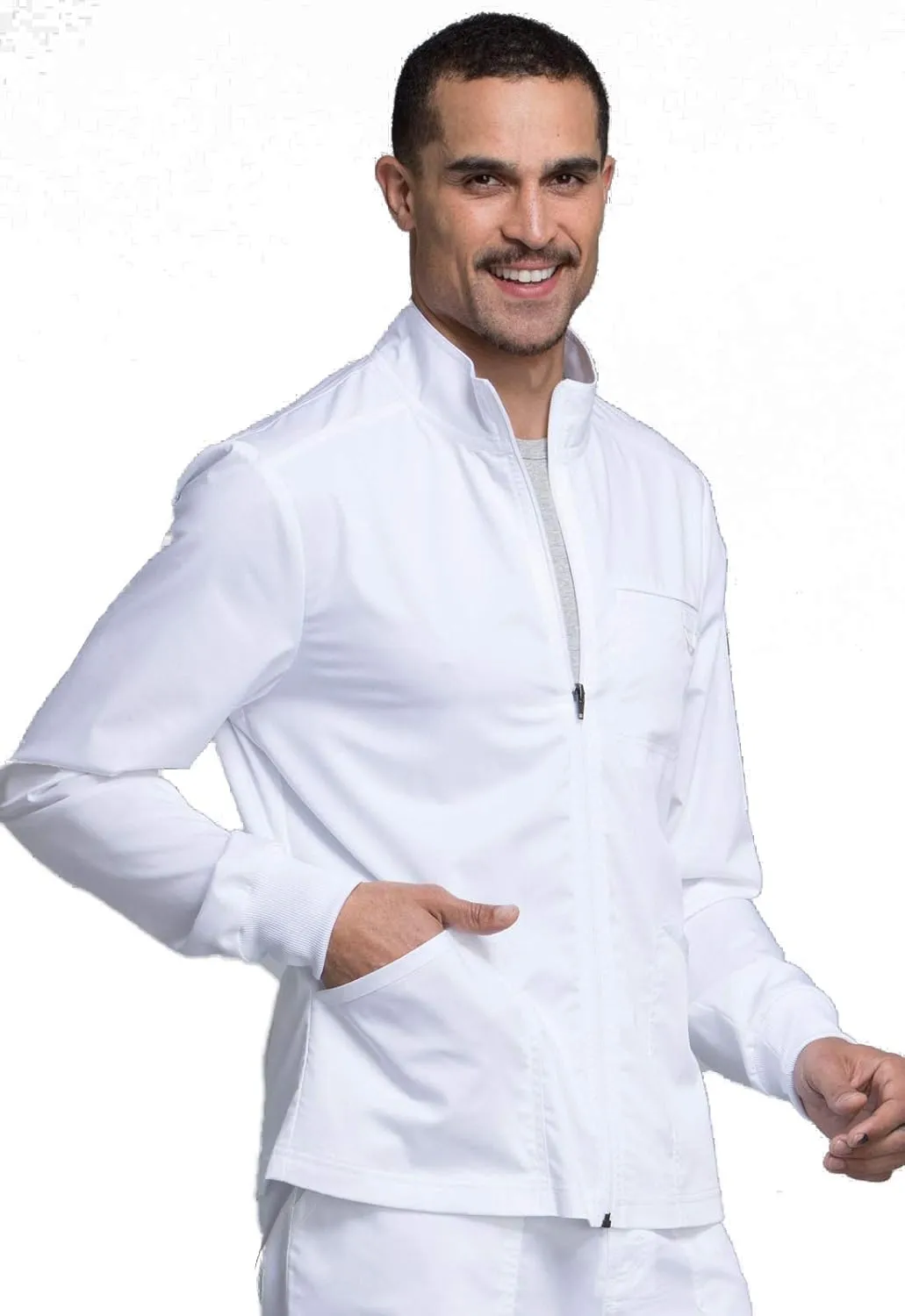 Cherokee Men Warm up Scrub Jacket with Zip Front WW320
