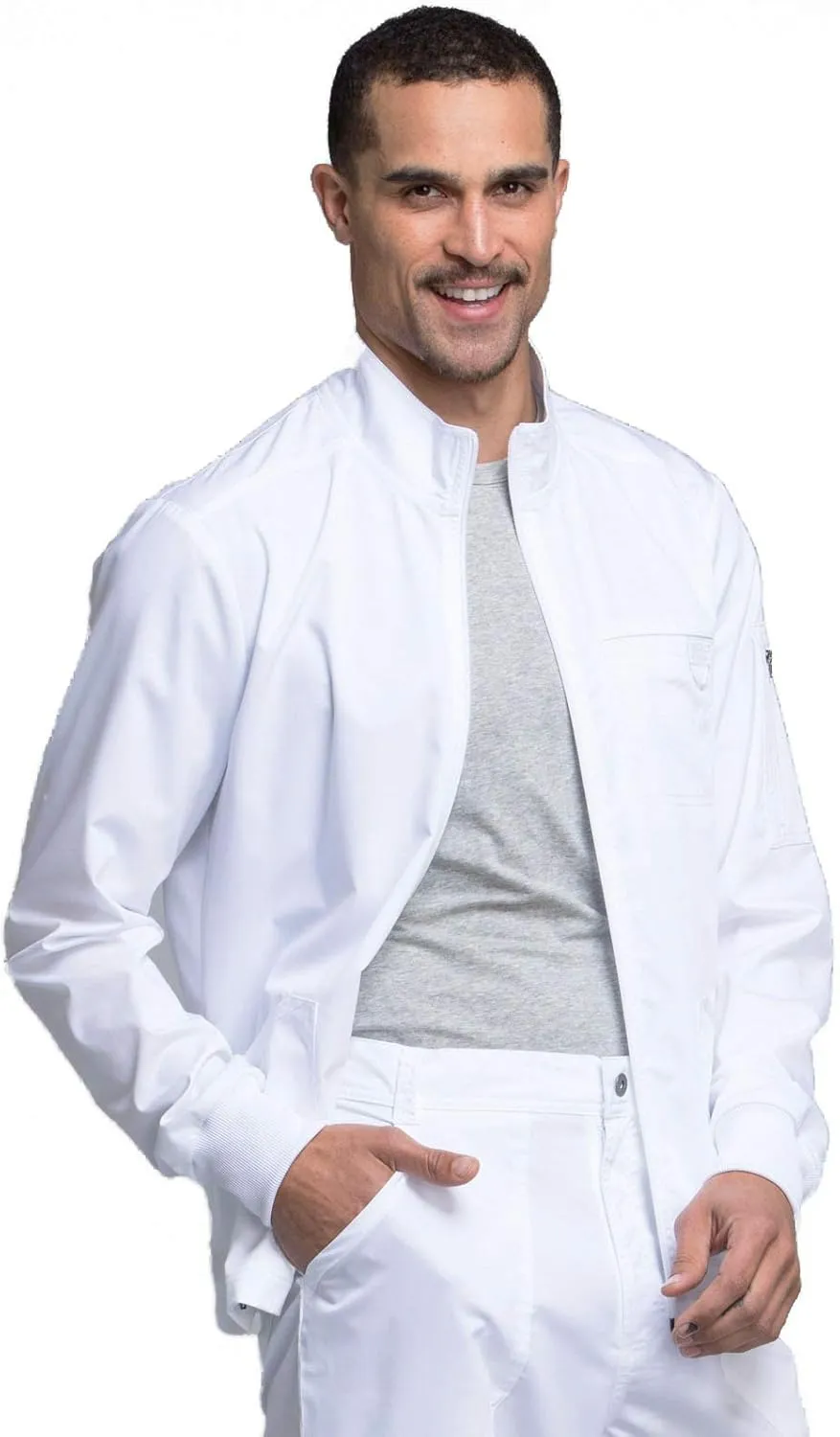 Cherokee Men Warm up Scrub Jacket with Zip Front WW320