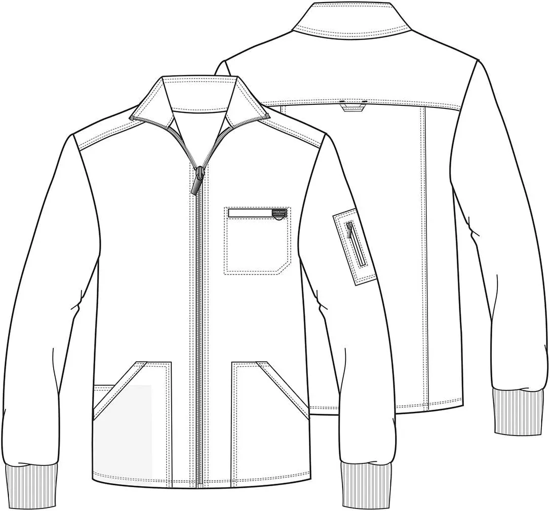 Cherokee Men Warm up Scrub Jacket with Zip Front WW320