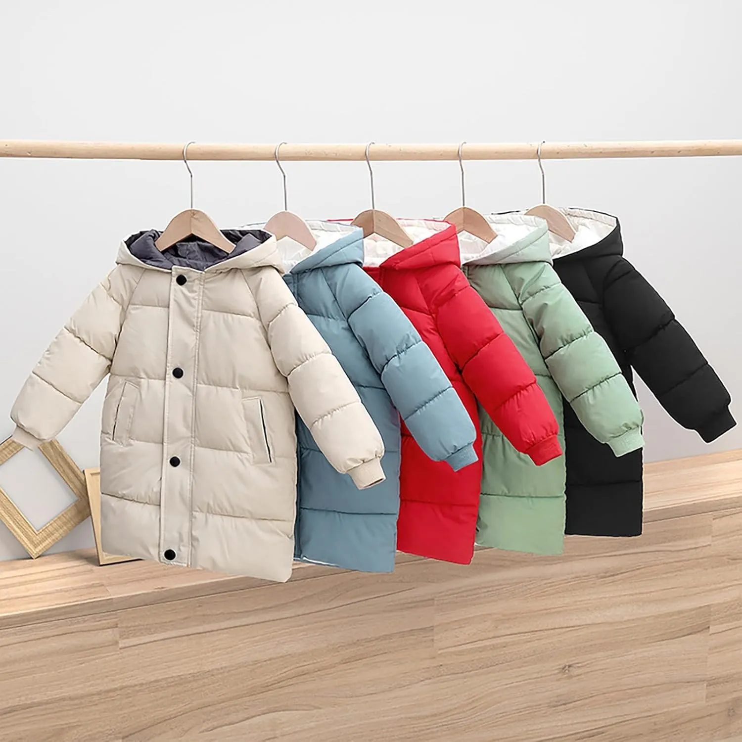 Childrens Down Padded Jacket Long Cotton Padded Jacket Baby Children's Padded Jacket Winter Girls Jackets Coat Outfit