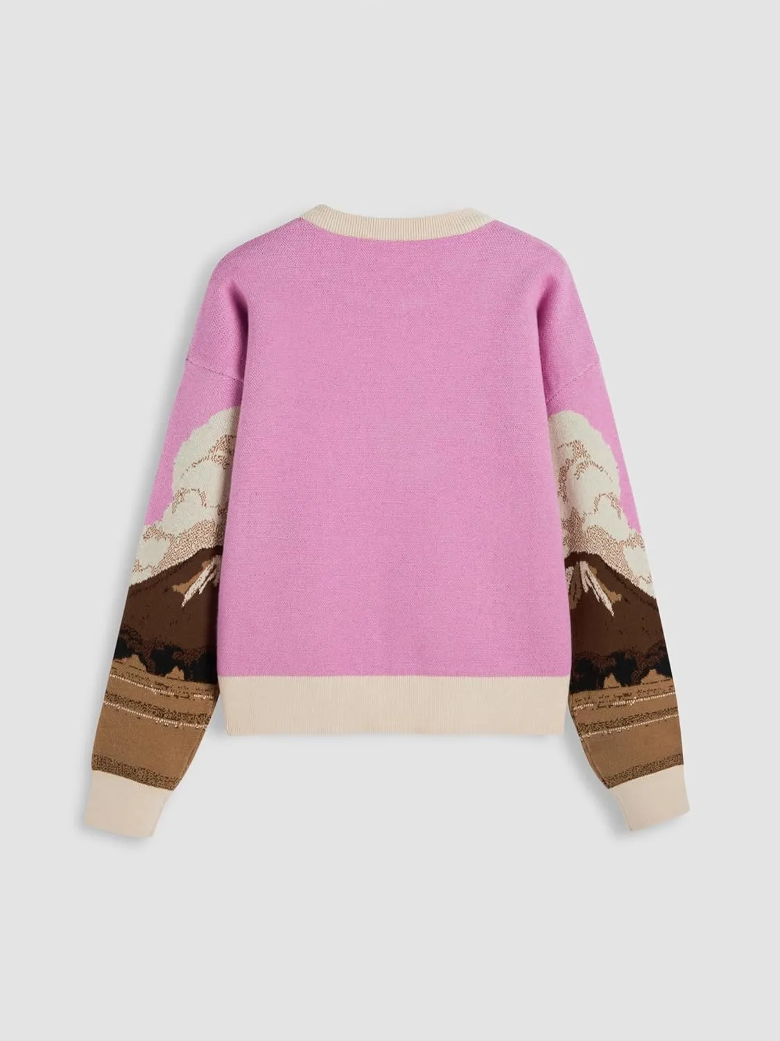 CIDER Womens Graphic Sweaters Crew Neck Long Sleeve Cute Patterned Pullover Preppy Sweater Tops