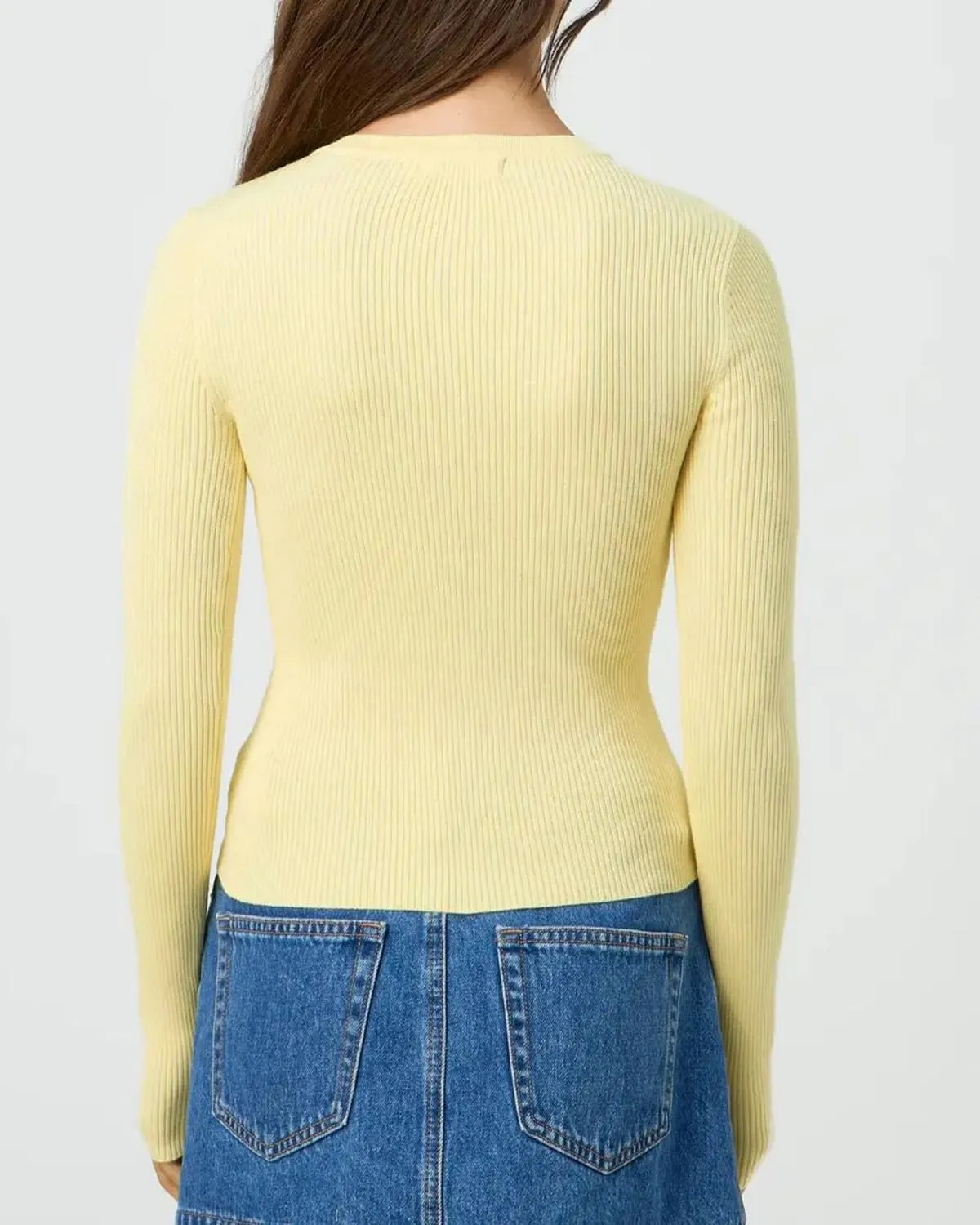 Cioatin Women Long Sleeve Button Up Ribbed Knit Crop Cardigan Y2K Slim Fit Round Neck Sweater Tshirt Fall Going Out Tops