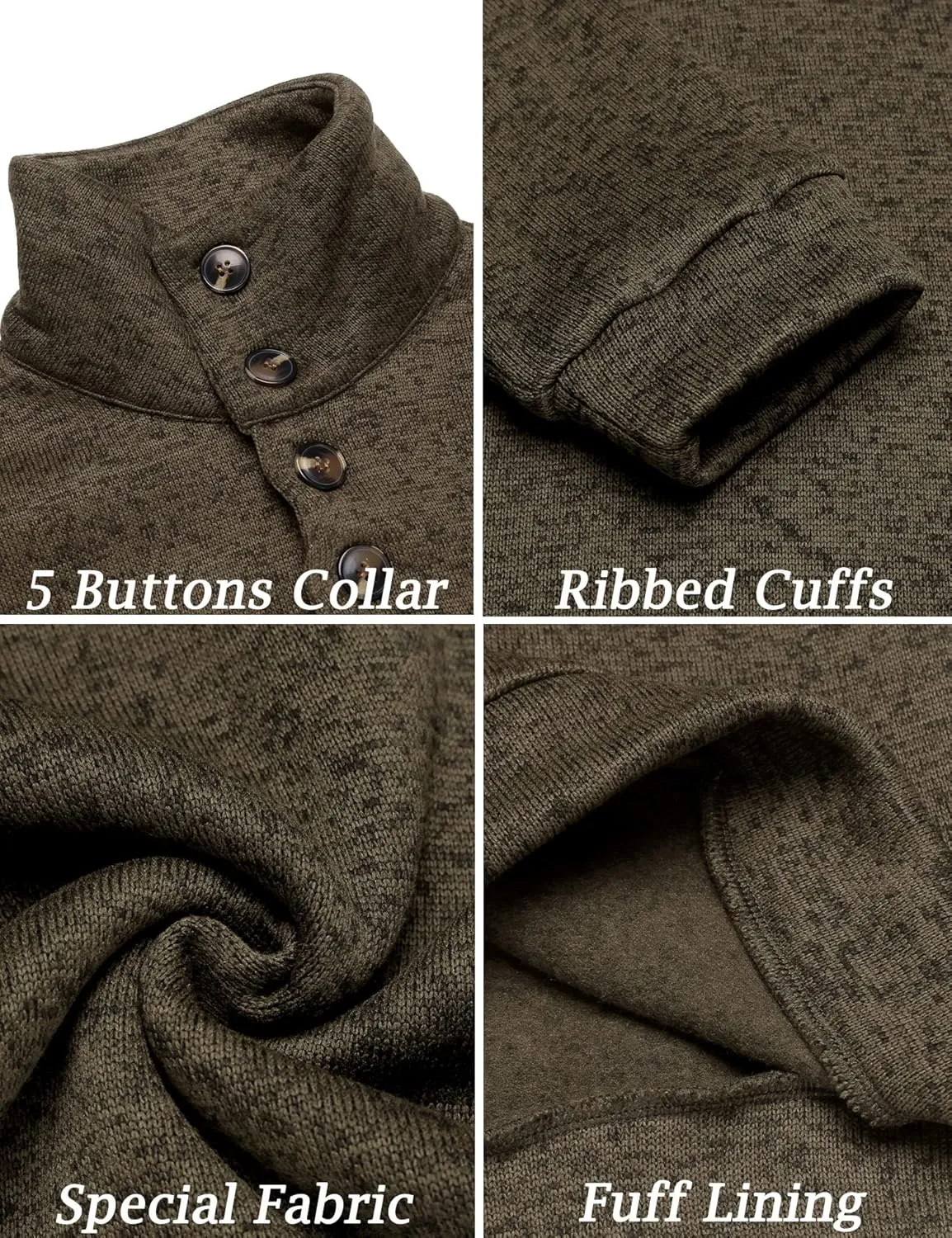 COOFANDY Men's Casual Slim Fit Pullover Sweater Knitted Thermal Sweatshirt