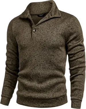 COOFANDY Men's Casual Slim Fit Pullover Sweater Knitted Thermal Sweatshirt