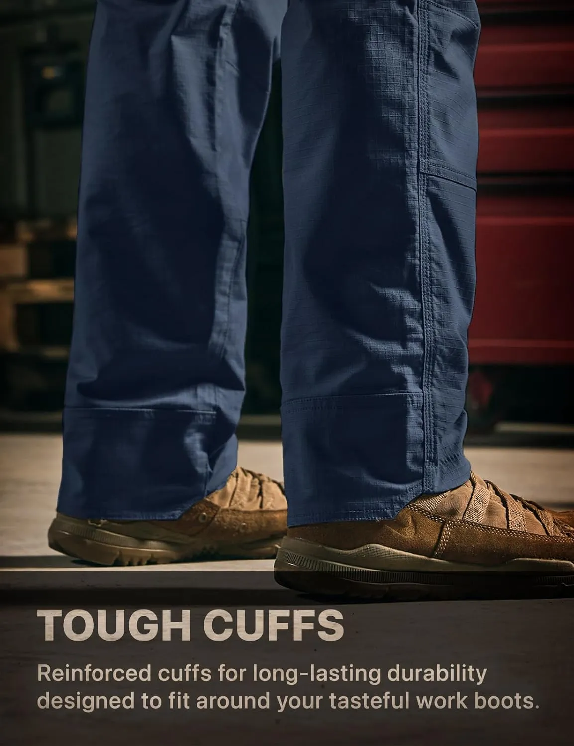 CQR Men's Flex Ripstop Work Pants, Water Resistant Tactical Pants, Outdoor Utility Operator EDC Cargo Pants