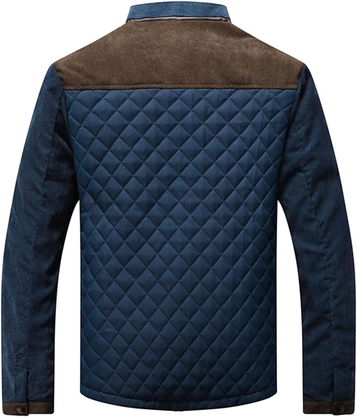 Crazynekos Men's Autumn Winter Cotton Coat Padded Jacket Warm Long Sleeve Top