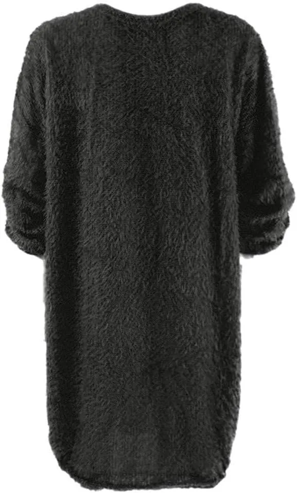 Cream Sweater Dress for Women,Women's Furry Pullover Sweater Dress Loose Oversized Long Knitted Tops S-3Xl