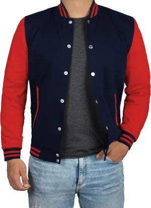 Decrum Varsity Jacket Men - High School Letterman Bomber Style Fleece Baseball Jackets For Men