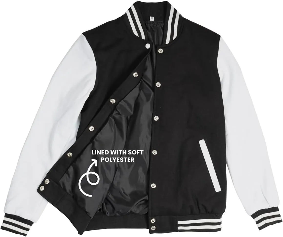 Decrum Varsity Jacket Men - High School Letterman Bomber Style Fleece Baseball Jackets For Men