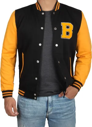 Decrum Varsity Jacket Men - High School Letterman Bomber Style Fleece Baseball Jackets For Men