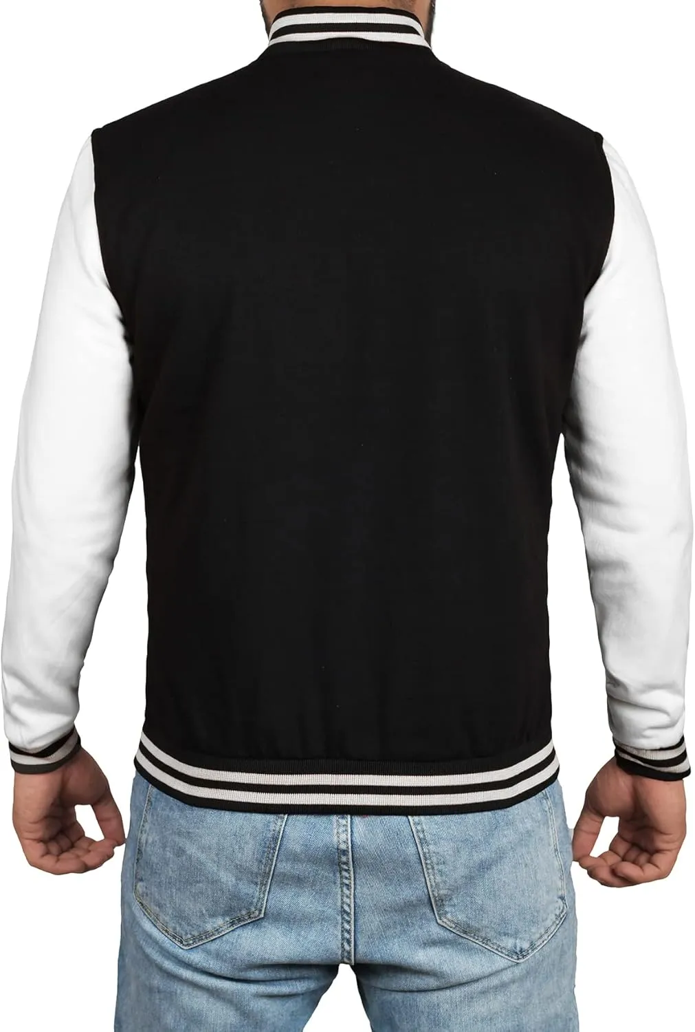 Decrum Varsity Jacket Men - High School Letterman Bomber Style Fleece Baseball Jackets For Men